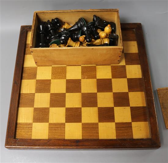 A chess set and board